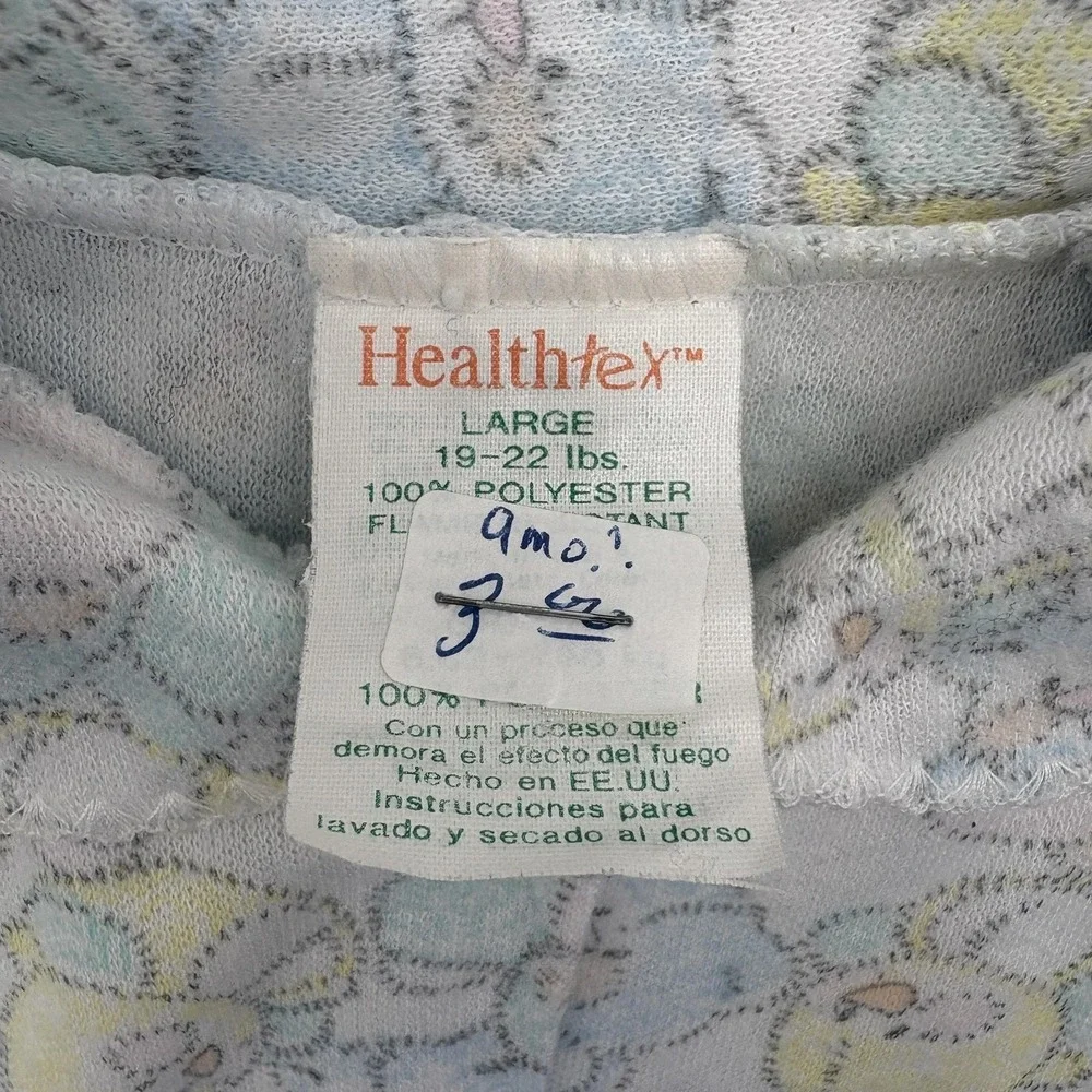 Healthtex Coverall Girls 9-12M Pastel Animal Print Fleece Footed One Piece